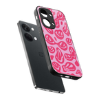 acid smiles bubblegum pink edition back phone cover | glass case for oneplus nord 3