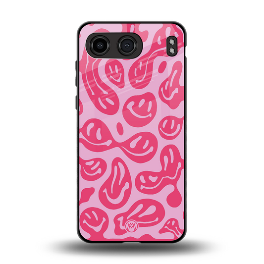 acid smiles bubblegum pink edition back phone cover | glass case for oneplus nord 4