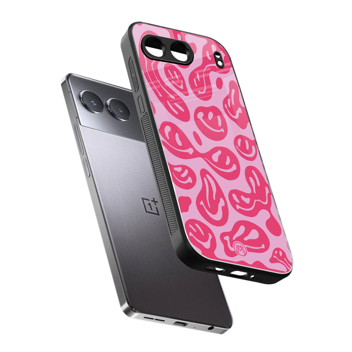 acid smiles bubblegum pink edition back phone cover | glass case for oneplus nord 4