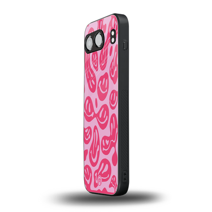 acid smiles bubblegum pink edition back phone cover | glass case for oneplus nord 4
