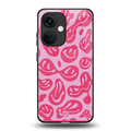acid smiles bubblegum pink edition back phone cover | glass case for oneplus nord ce 3