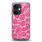 acid smiles bubblegum pink edition back phone cover | glass case for oneplus nord ce 3