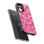 acid smiles bubblegum pink edition back phone cover | glass case for oneplus nord ce 3