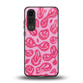 acid smiles bubblegum pink edition back phone cover | glass case for oneplus nord ce 4 lite