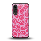 acid smiles bubblegum pink edition back phone cover | glass case for oneplus nord ce 4 lite