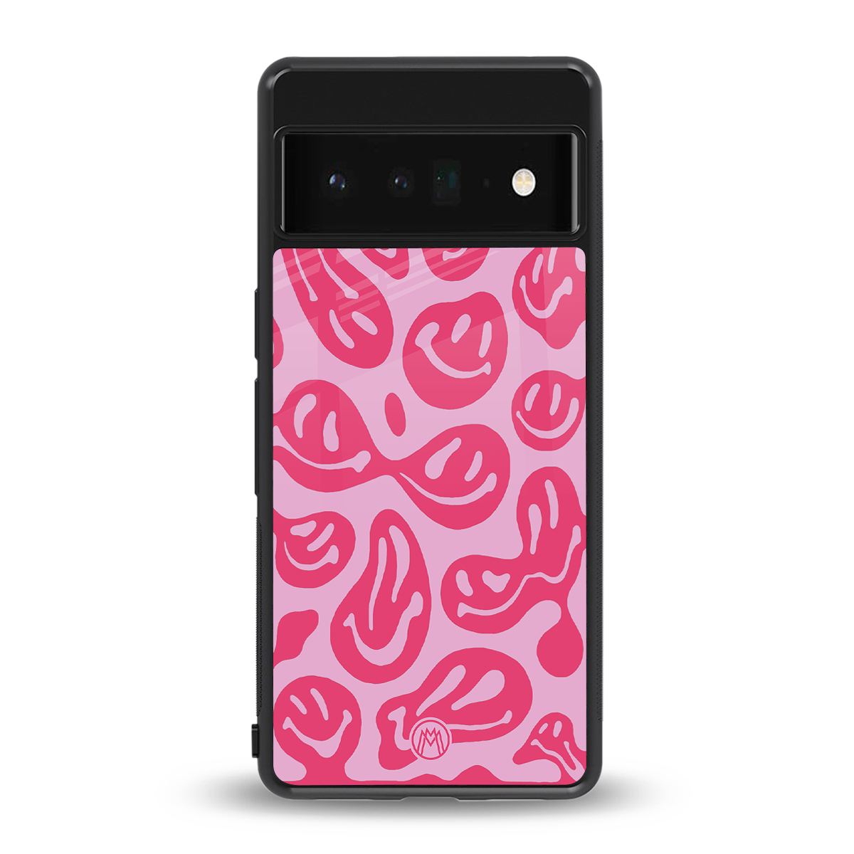 acid smiles bubblegum pink edition back phone cover | glass case for google pixel 6 pro
