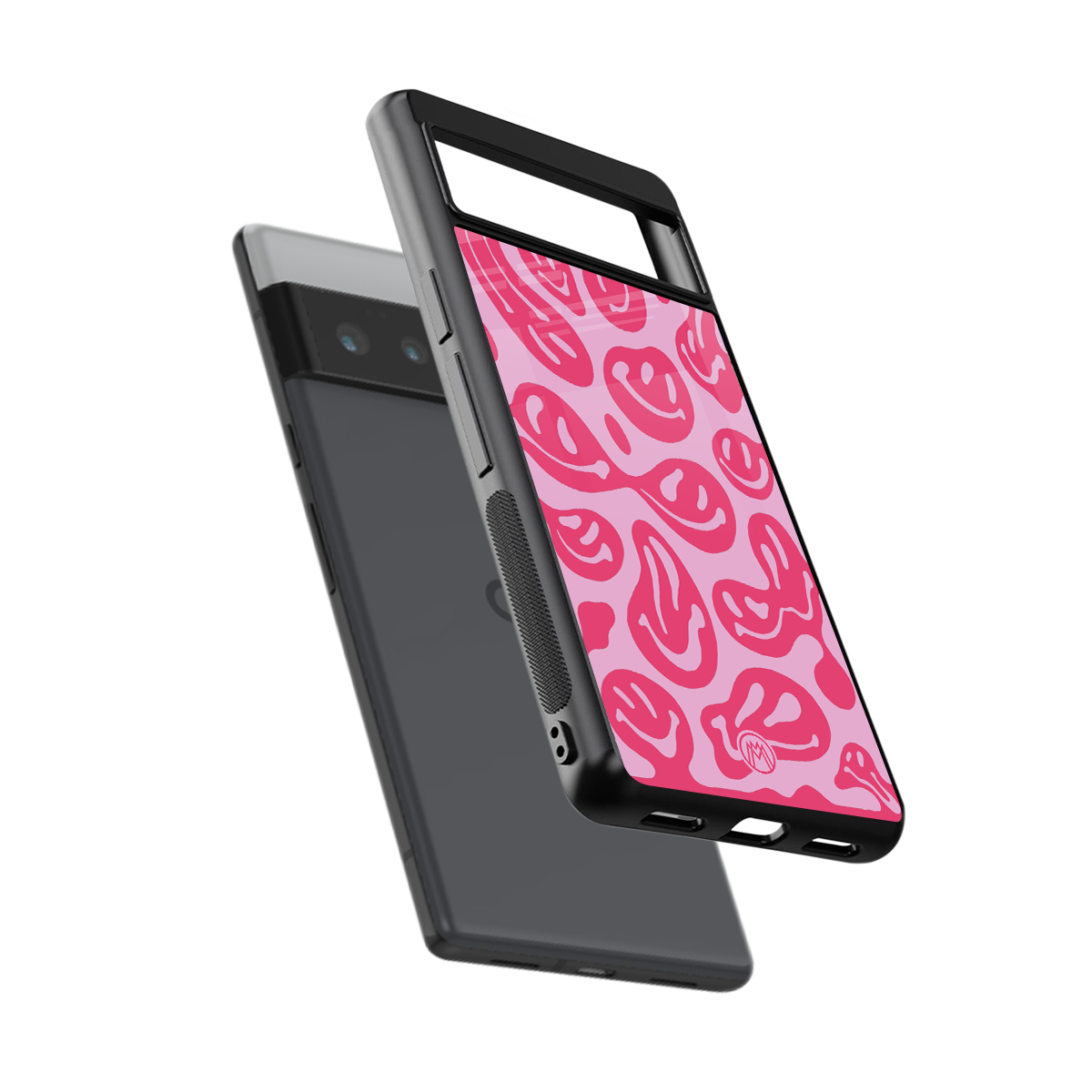 acid smiles bubblegum pink edition back phone cover | glass case for google pixel 6 pro
