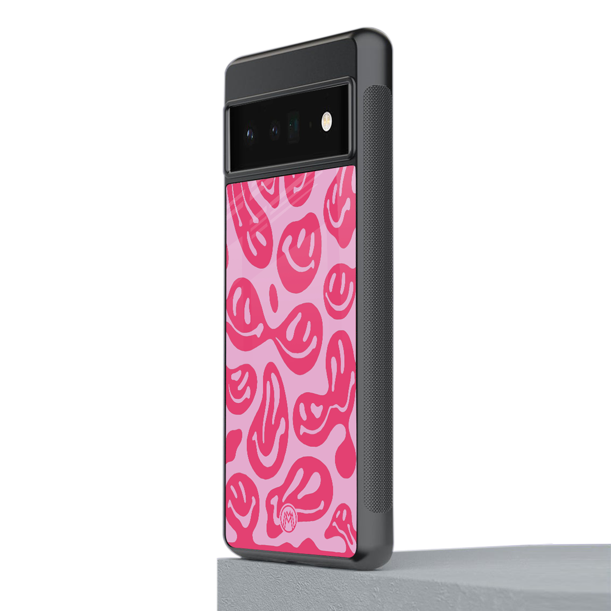 acid smiles bubblegum pink edition back phone cover | glass case for google pixel 6 pro