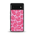 acid smiles bubblegum pink edition back phone cover | glass case for google pixel 6