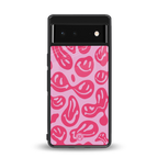acid smiles bubblegum pink edition back phone cover | glass case for Google Pixel 6A