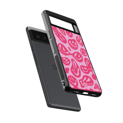 acid smiles bubblegum pink edition back phone cover | glass case for Google Pixel 6A