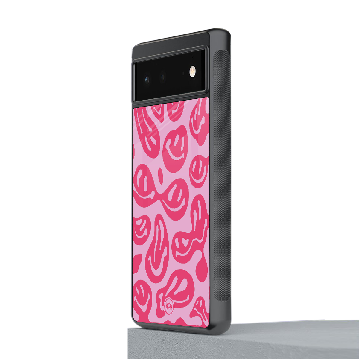 acid smiles bubblegum pink edition back phone cover | glass case for google pixel 6