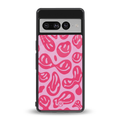 acid smiles bubblegum pink edition back phone cover | glass case for google pixel 7 pro