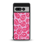 acid smiles bubblegum pink edition back phone cover | glass case for google pixel 7 pro