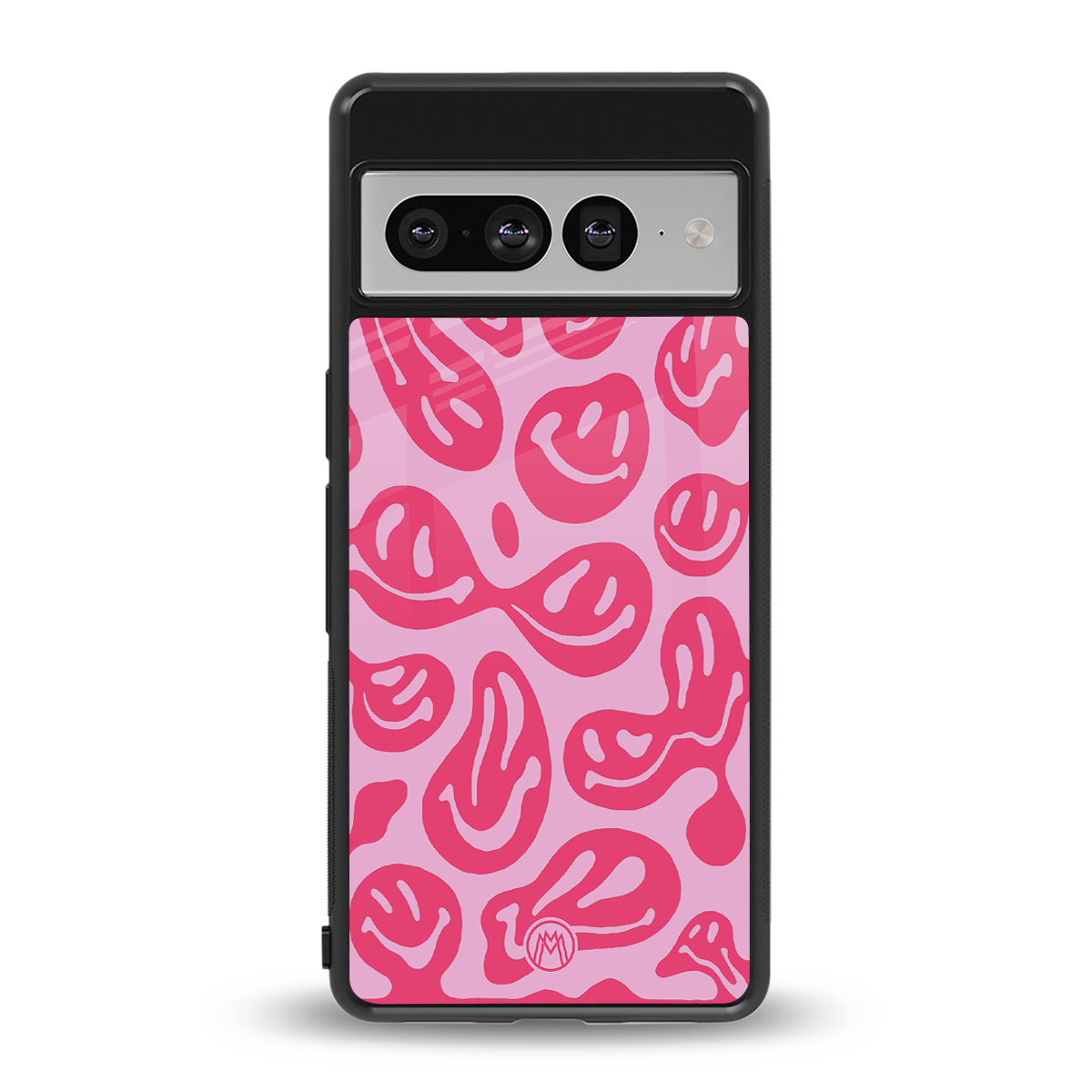 acid smiles bubblegum pink edition back phone cover | glass case for google pixel 7 pro
