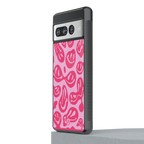 acid smiles bubblegum pink edition back phone cover | glass case for google pixel 7 pro