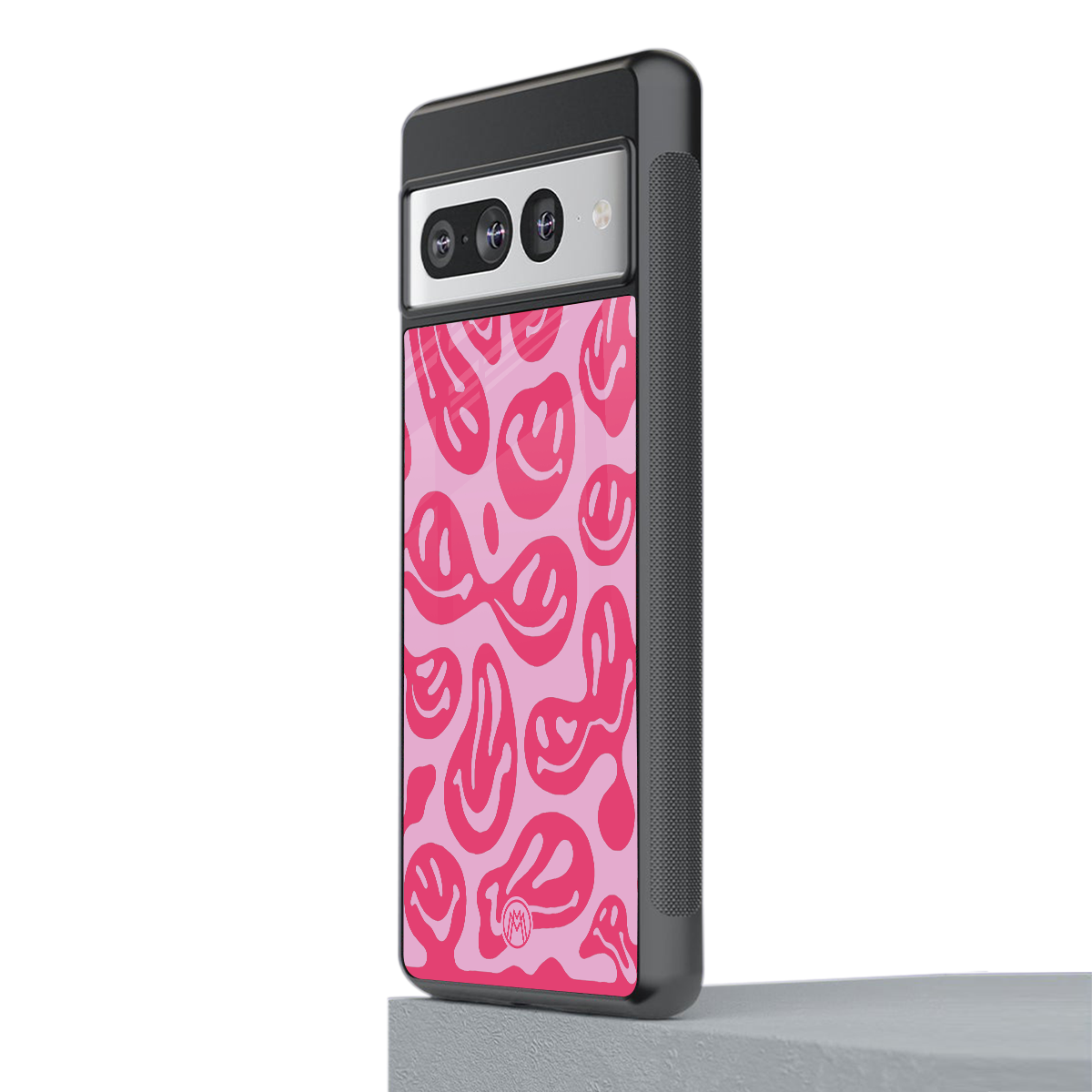 acid smiles bubblegum pink edition back phone cover | glass case for google pixel 7 pro