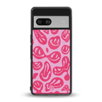acid smiles bubblegum pink edition back phone cover | glass case for Google Pixel 7