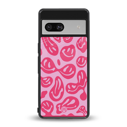 acid smiles bubblegum pink edition back phone cover | glass case for Google Pixel 7