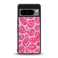 acid smiles bubblegum pink edition back phone cover | glass case for google pixel 8 pro