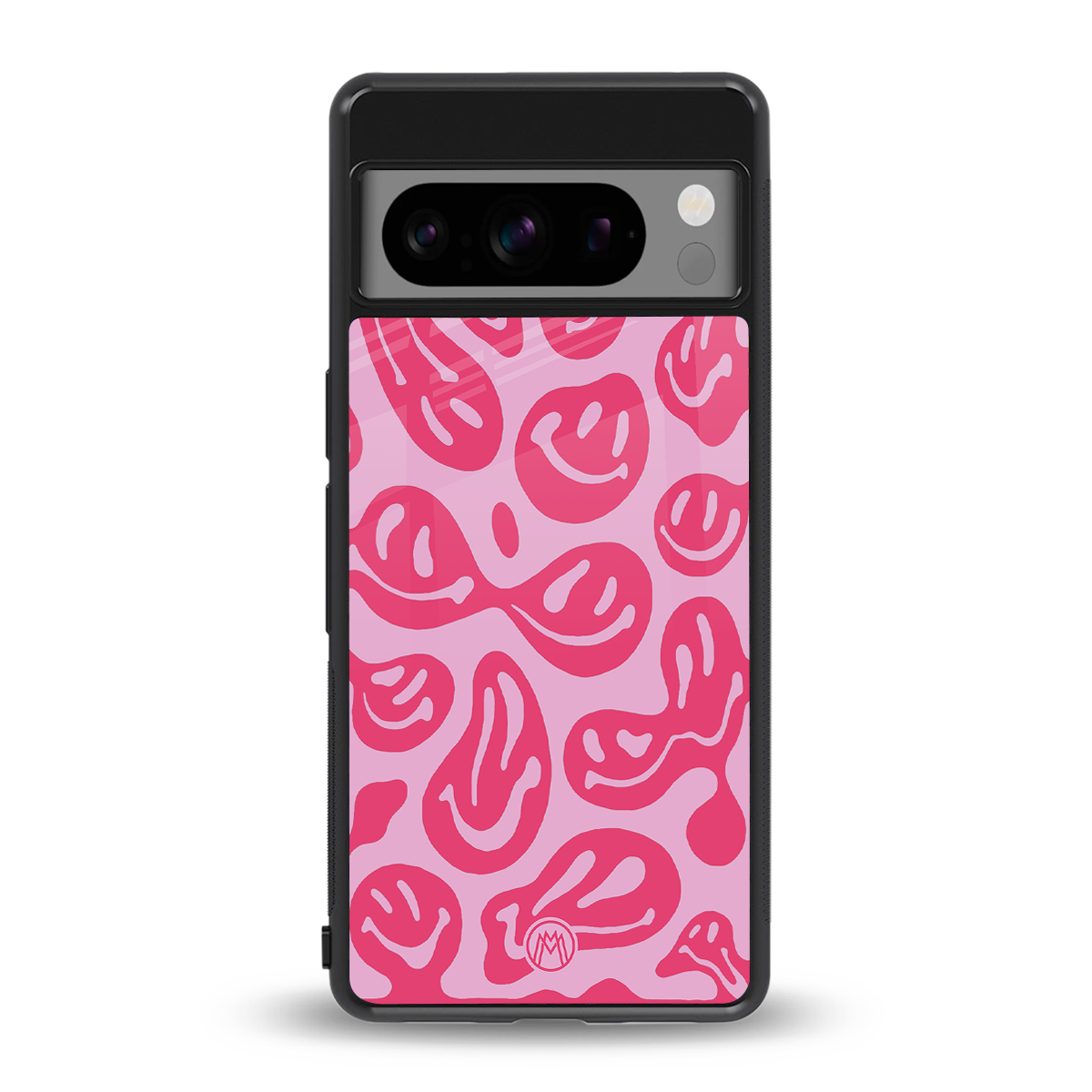 acid smiles bubblegum pink edition back phone cover | glass case for google pixel 8 pro