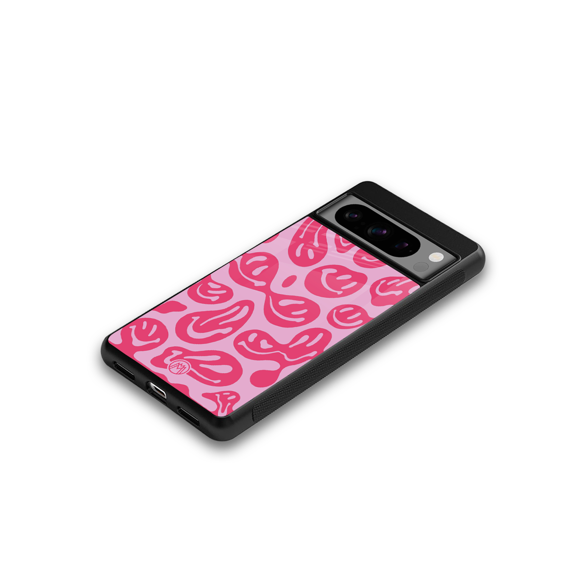 acid smiles bubblegum pink edition back phone cover | glass case for google pixel 8 pro
