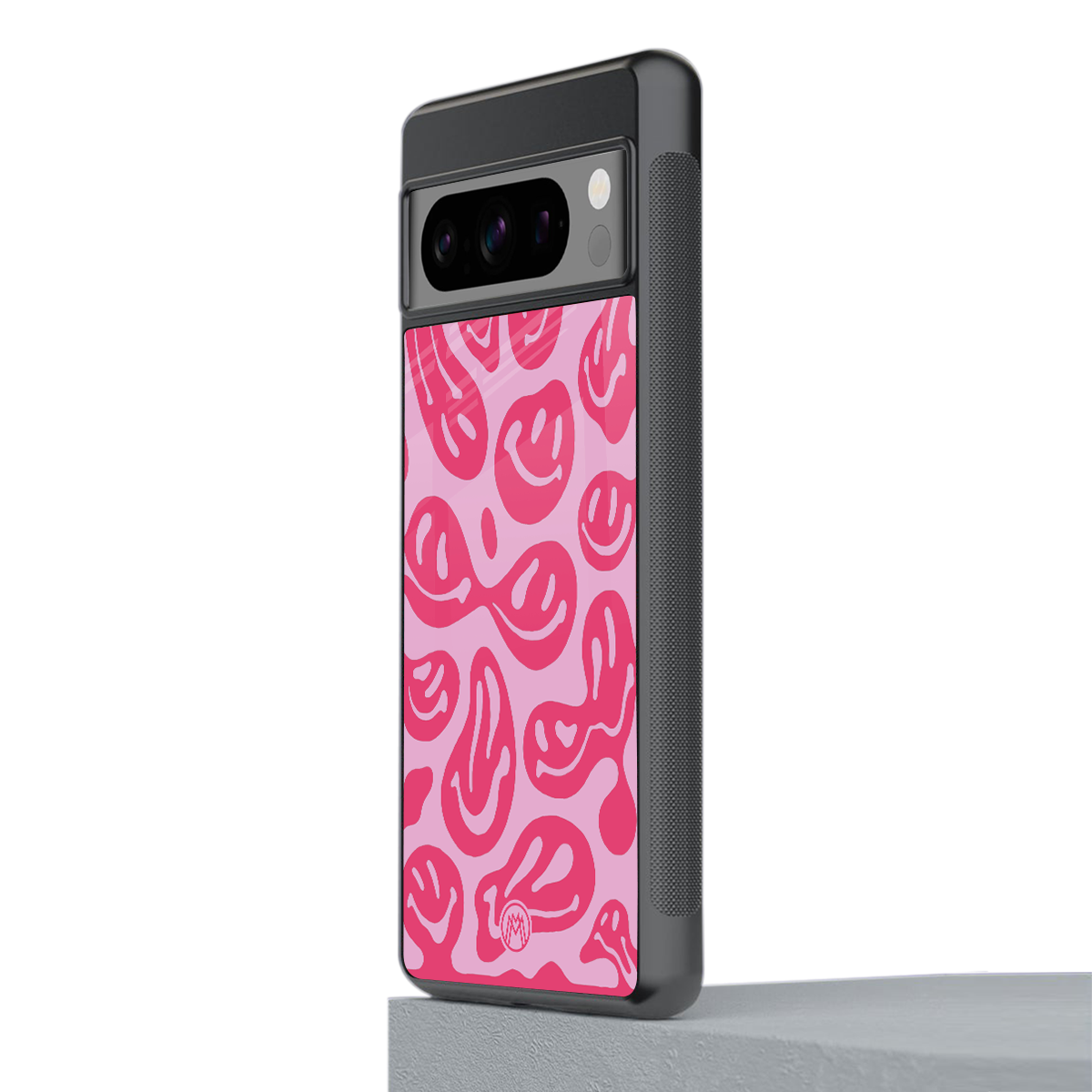 acid smiles bubblegum pink edition back phone cover | glass case for google pixel 8 pro