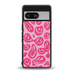 acid smiles bubblegum pink edition back phone cover | glass case for Google Pixel 8