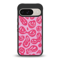 acid smiles bubblegum pink edition back phone cover | glass case for google pixel 9