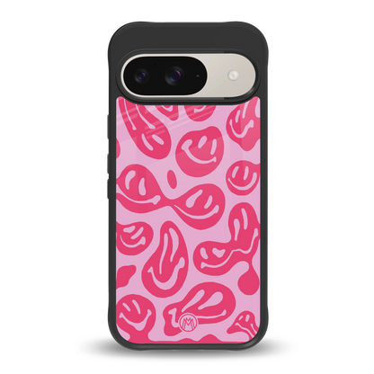 acid smiles bubblegum pink edition back phone cover | glass case for google pixel 9