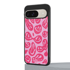 acid smiles bubblegum pink edition back phone cover | glass case for google pixel 9