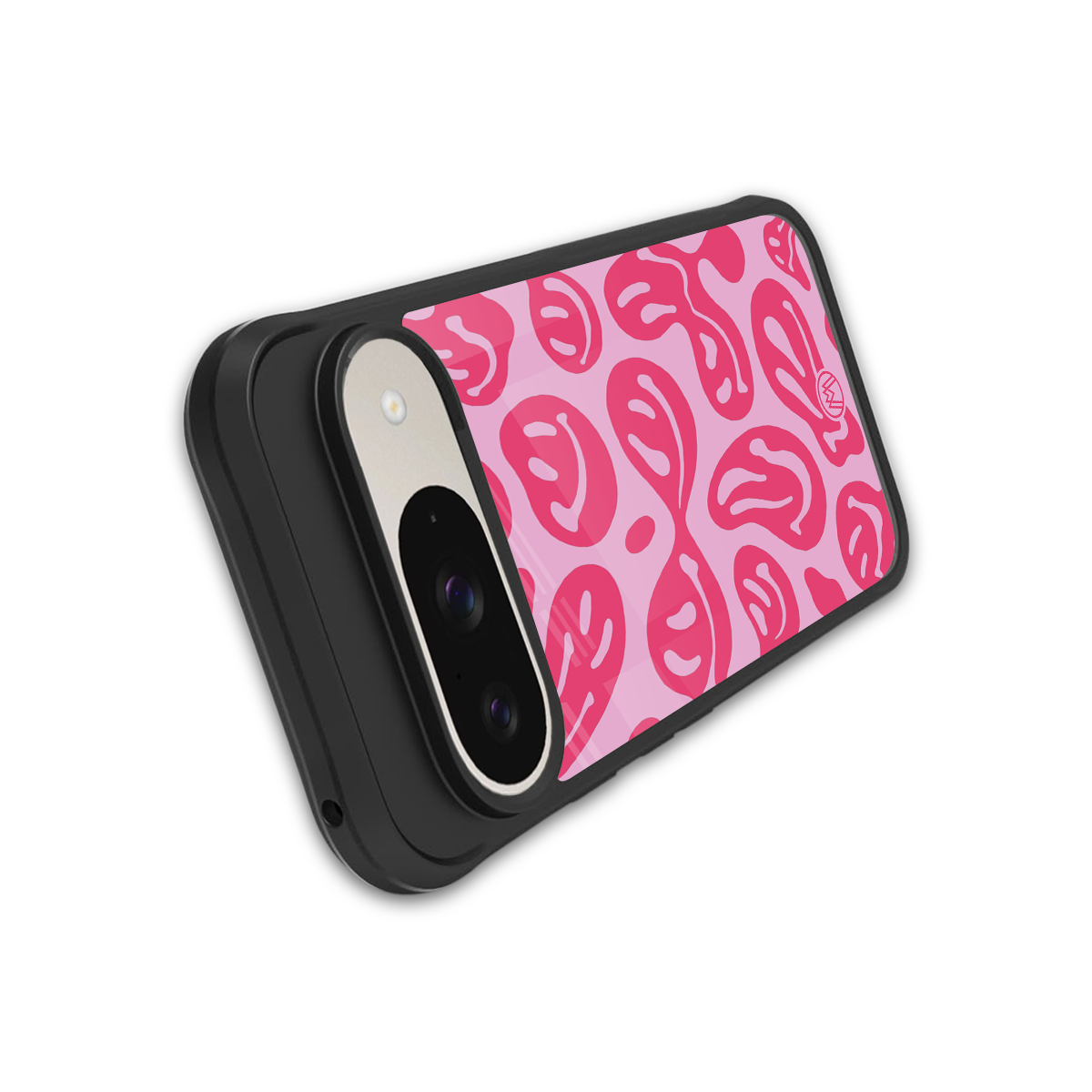 acid smiles bubblegum pink edition back phone cover | glass case for google pixel 9
