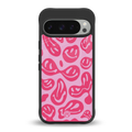 acid smiles bubblegum pink edition back phone cover | glass case for google pixel 9 pro