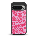 acid smiles bubblegum pink edition back phone cover | glass case for google pixel 9 pro