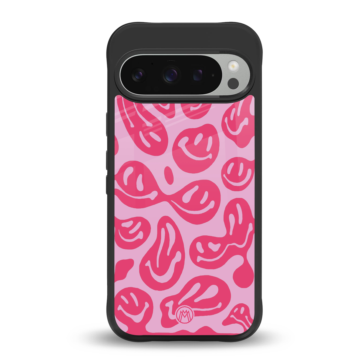 acid smiles bubblegum pink edition back phone cover | glass case for google pixel 9 pro