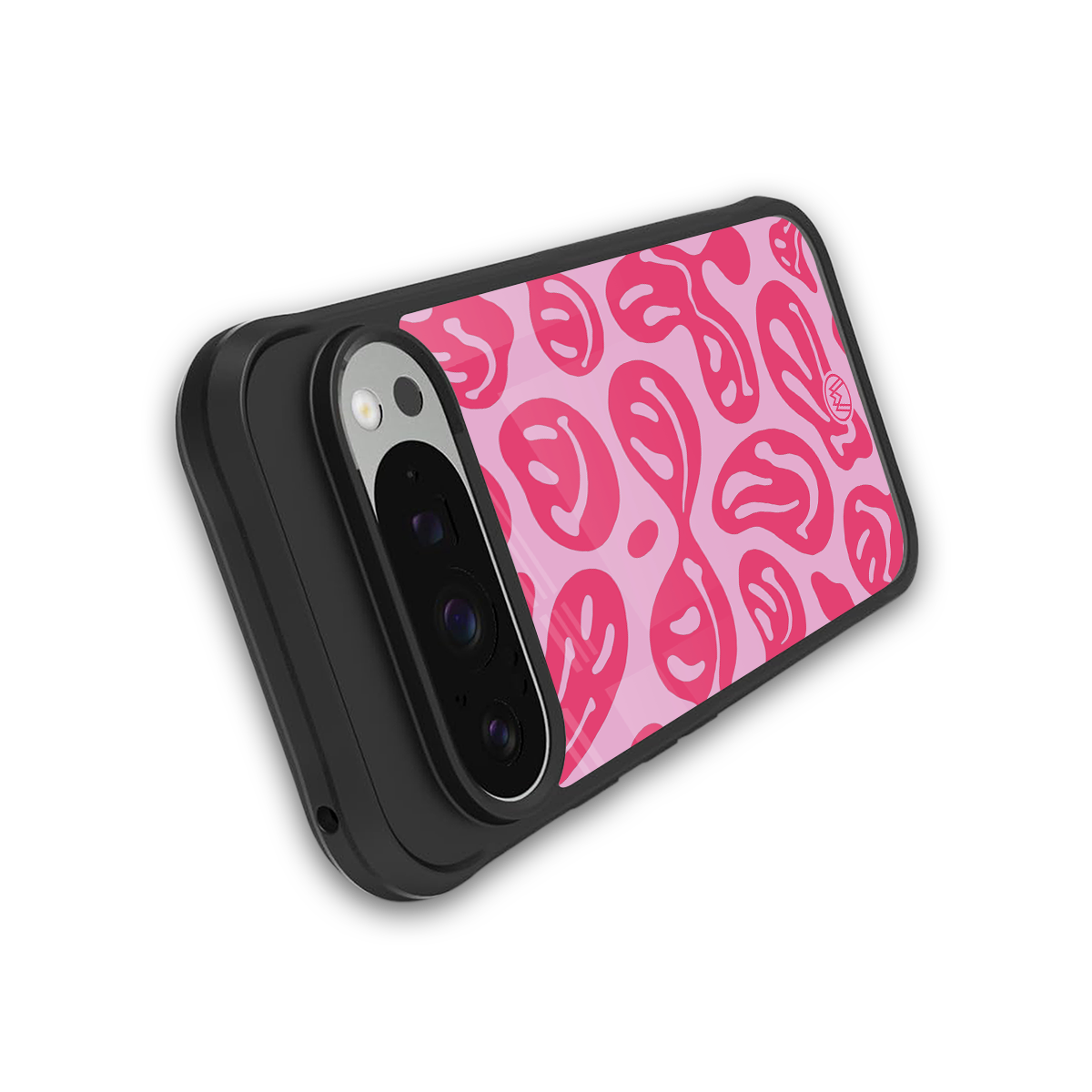 acid smiles bubblegum pink edition back phone cover | glass case for google pixel 9 pro