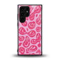 acid smiles bubblegum pink edition back phone cover | glass case for samsung galaxy s23 ultra