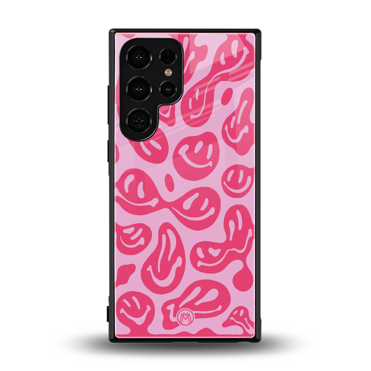 acid smiles bubblegum pink edition back phone cover | glass case for samsung galaxy s23 ultra