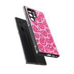 acid smiles bubblegum pink edition back phone cover | glass case for samsung galaxy s24 ultra