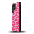 acid smiles bubblegum pink edition back phone cover | glass case for samsung galaxy s23 ultra