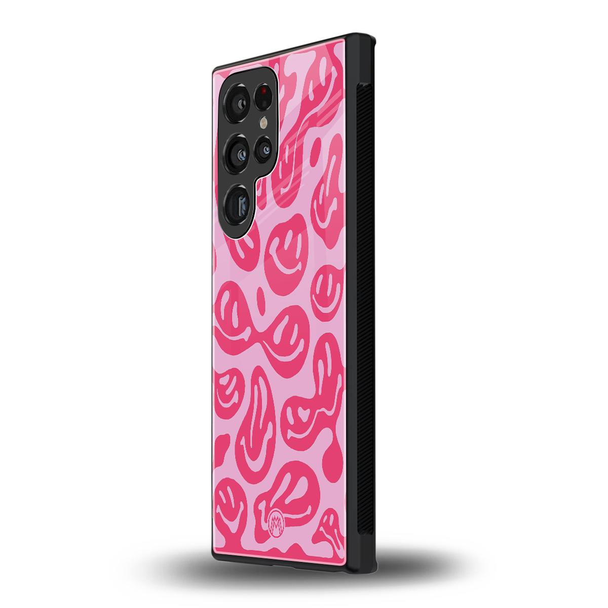 acid smiles bubblegum pink edition back phone cover | glass case for samsung galaxy s23 ultra