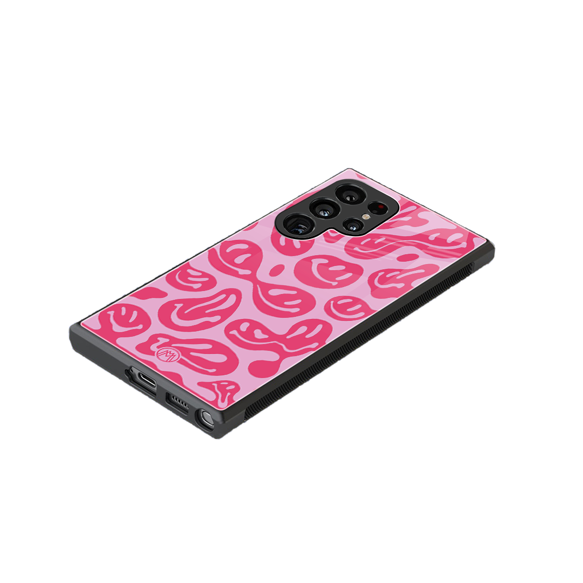 acid smiles bubblegum pink edition back phone cover | glass case for samsung galaxy s24 ultra