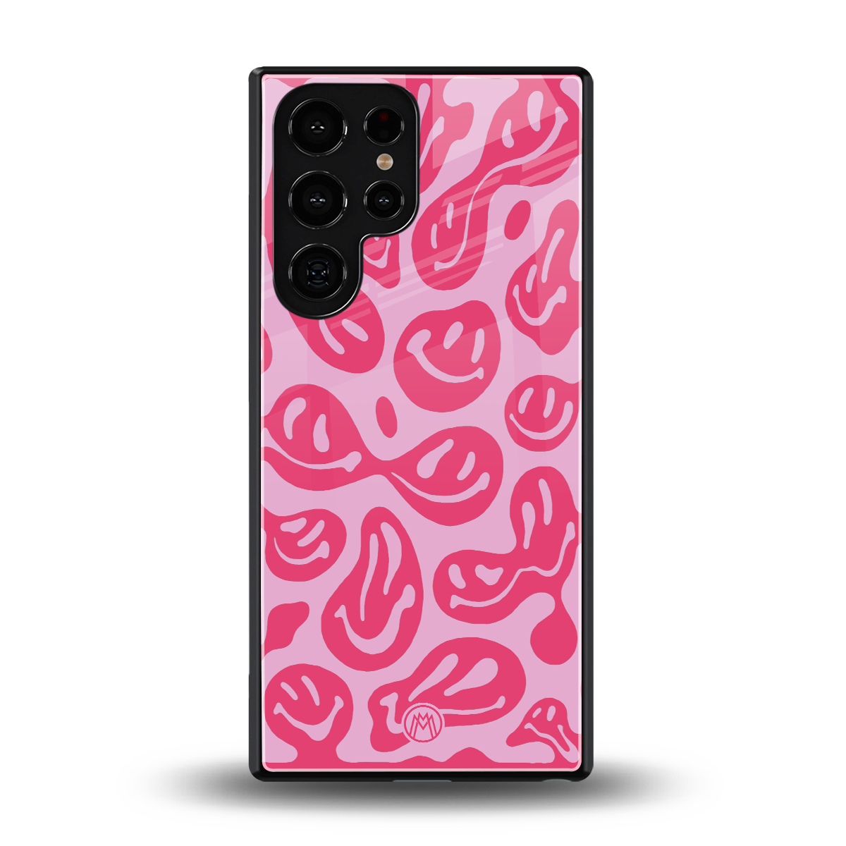 acid smiles bubblegum pink edition back phone cover | glass case for samsung galaxy s25 ultra