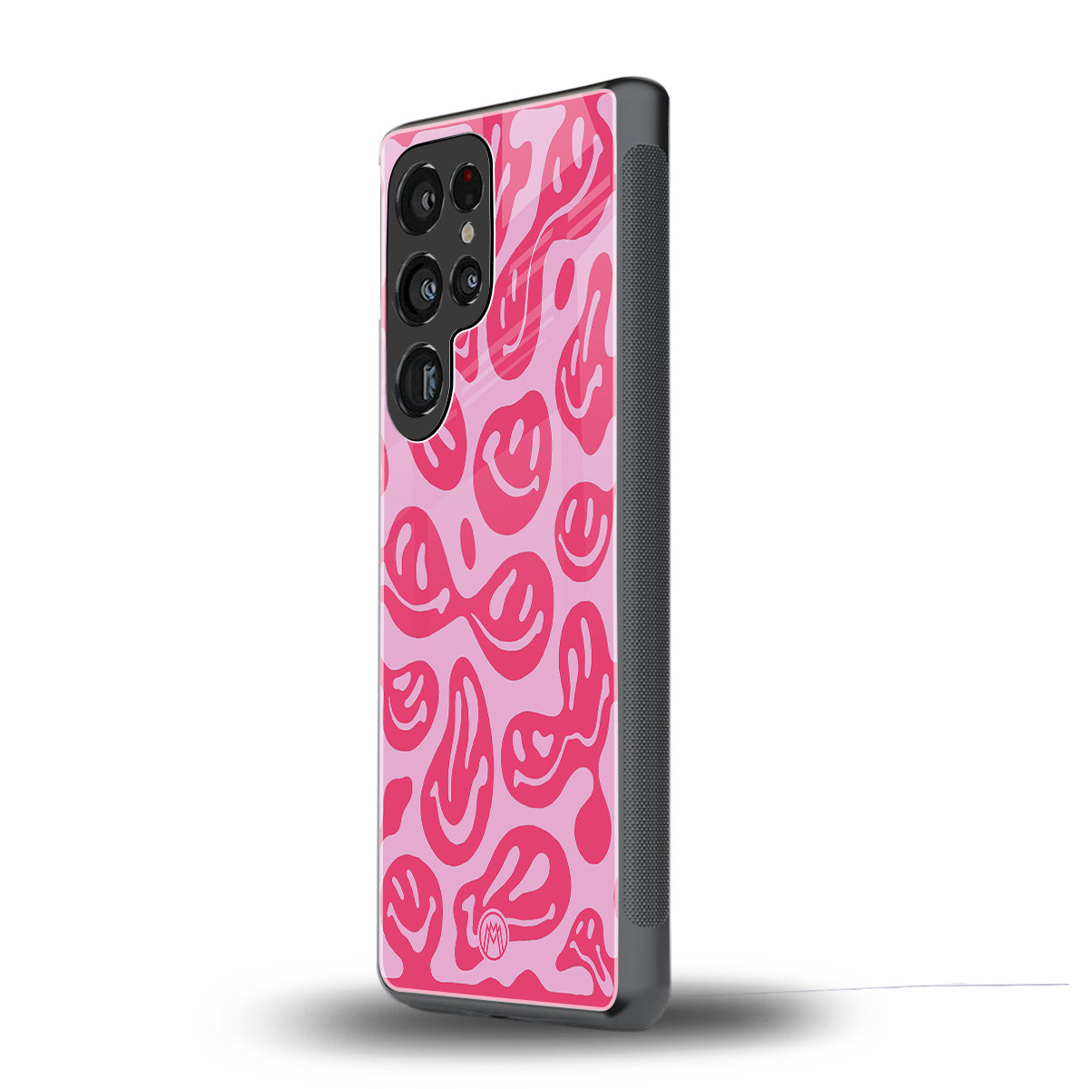 acid smiles bubblegum pink edition back phone cover | glass case for samsung galaxy s25 ultra