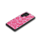 acid smiles bubblegum pink edition back phone cover | glass case for samsung galaxy s25 ultra