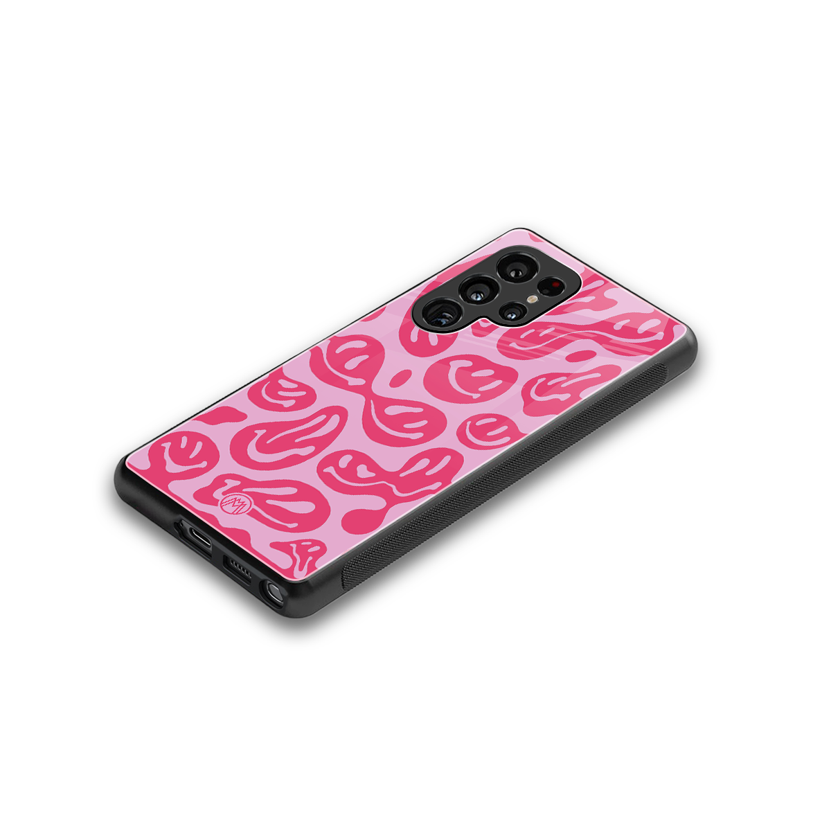 acid smiles bubblegum pink edition back phone cover | glass case for samsung galaxy s25 ultra