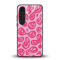 acid smiles bubblegum pink edition back phone cover | glass case for samsung galaxy s24 fe