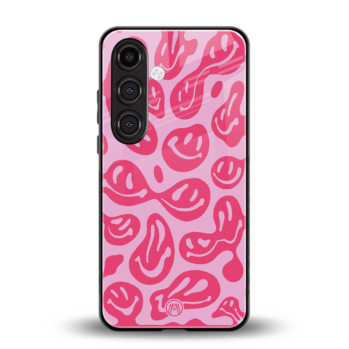 acid smiles bubblegum pink edition back phone cover | glass case for samsung galaxy s24 fe