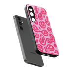 acid smiles bubblegum pink edition back phone cover | glass case for samsung galaxy s24