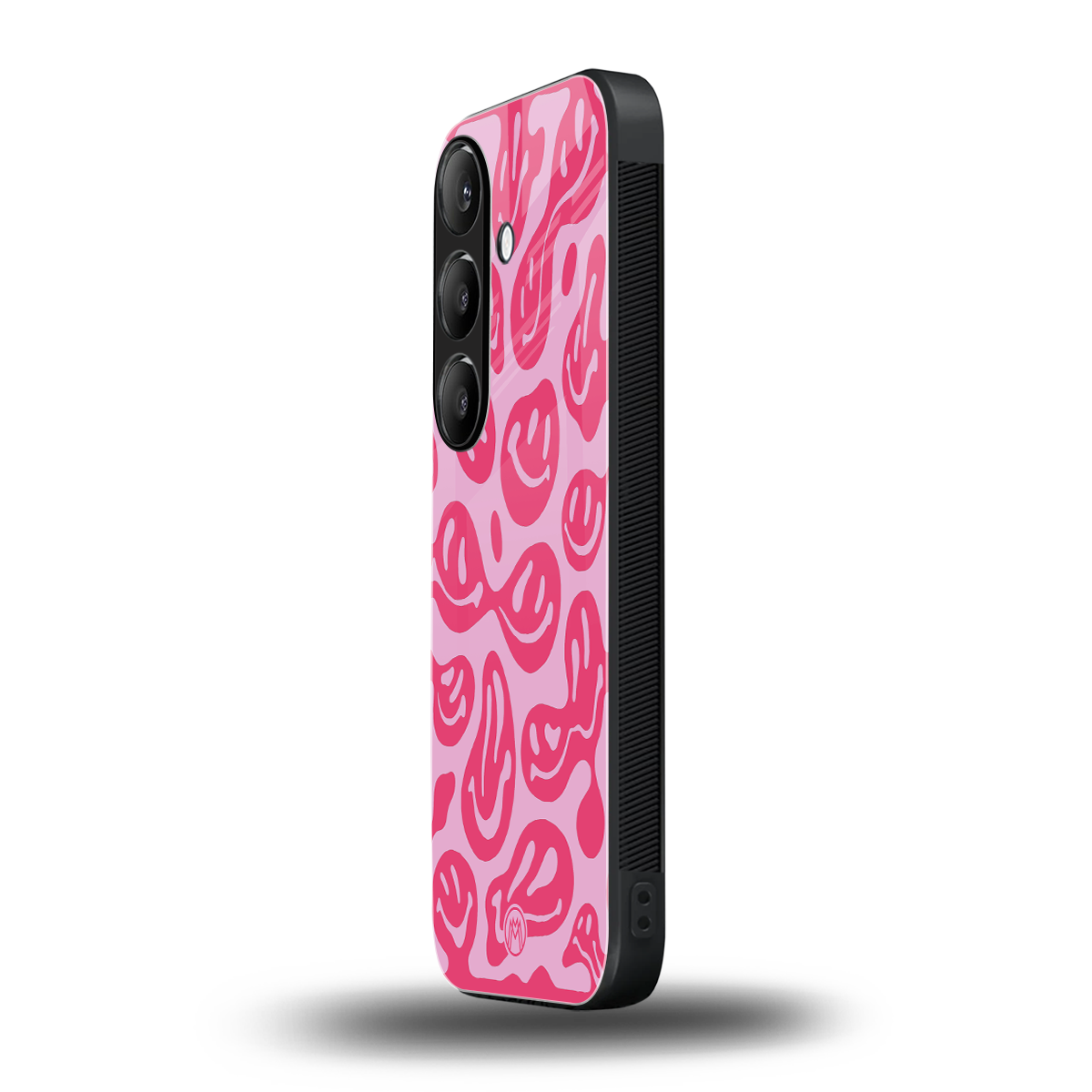 acid smiles bubblegum pink edition back phone cover | glass case for samsung galaxy s24 fe